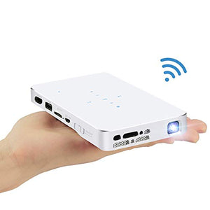 Portable Mini Projector, Haidiscool Pocket Video DLP Pico Projector 150 ANSI Lumen with WiFi, USB, HDMI, Support iPhone, Android, Laptop, PC, Tablets 1080P Movie, for Home Entertainment, Outdoor Movie
