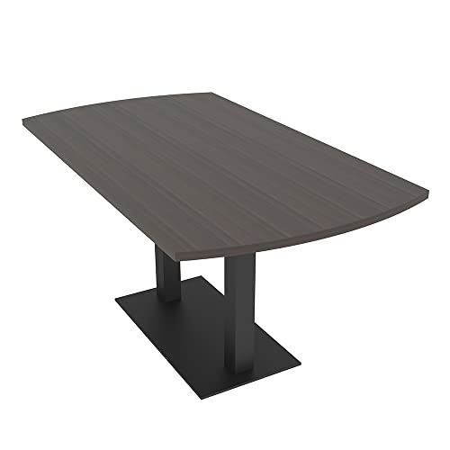 SKUTCHI DESIGNS INC. Harmony Series 6 Person Conference Table | Small Arc Rectangular Table | Matte Black Base | 5X3 | Black Oak