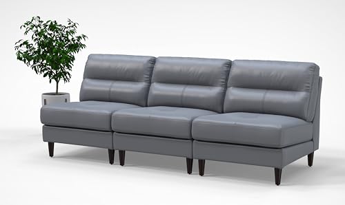 BREAKtime 3 Person Waiting Reception Lounge Chairs Set - Model 8130, Graphite Gray Leather