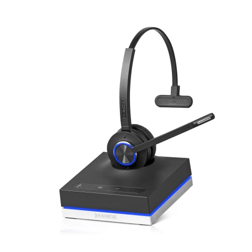 Leitner LH570 2-in-1 Wireless Headset - 5-Year Warranty - UltraRange up to 350 FT - DECT Wireless Headset for Office Phones and PC