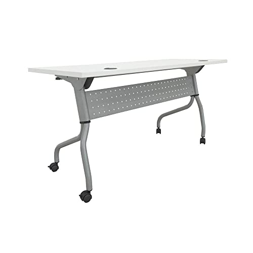 Lorell White Laminate Flip Top Training Table 29.5" x 23.6" x 60