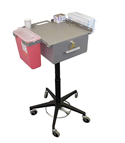 Omnimed Mobile Phlebotomy Cart with Large Storage Drawer and Keyed Lock