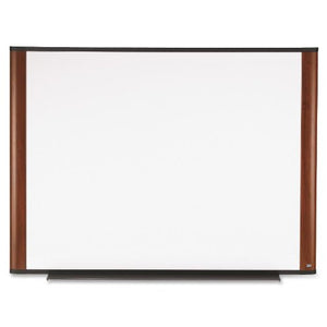 3M Melamine White Dry Erase Board, 48 x 36, Mahogany Aluminum Frame (M4836MY)