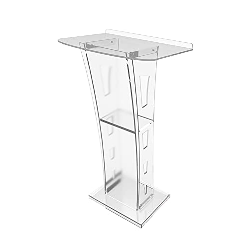 INTBUYING 45IN Acrylic Plexiglass Conference Pulpit Podium Stand Floor-Standing Clear