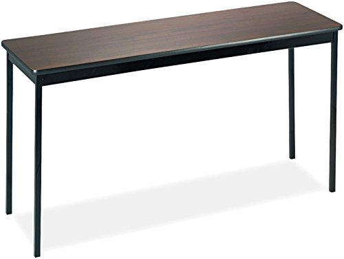 Barricks Rectangular Utility Table, 60w x 18d x 30h, Walnut/Black