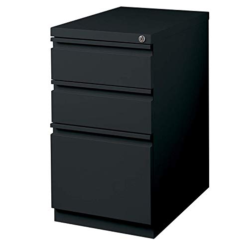 Hirsh Industries 20" Deep Box-Box-File Mobile Pedestal in Black