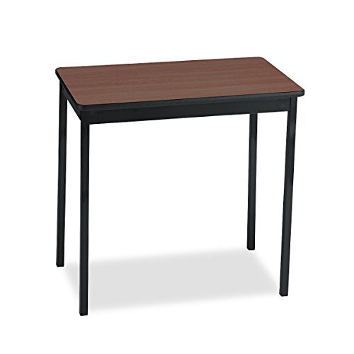Barricks Rectangular Utility Table, 30w x 18d x 30h, Walnut/Black