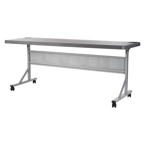 National Public Seating Flip N Store Training Table 24 x 72 Inch Charcoal Slate