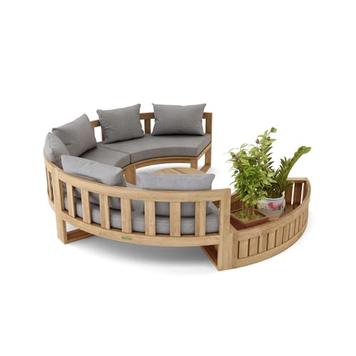 212 Main Circular Modular Deep Seating Set - Natural Smooth Well Sanded