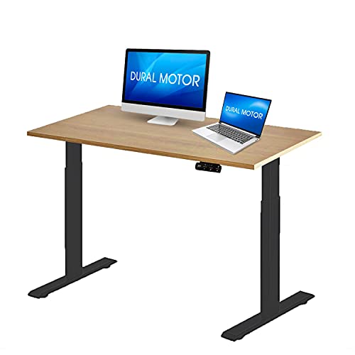 Electric Height Adjustable Desk 48"X 24" Electric Sit Stand Home Office Desks(Dural Motor)