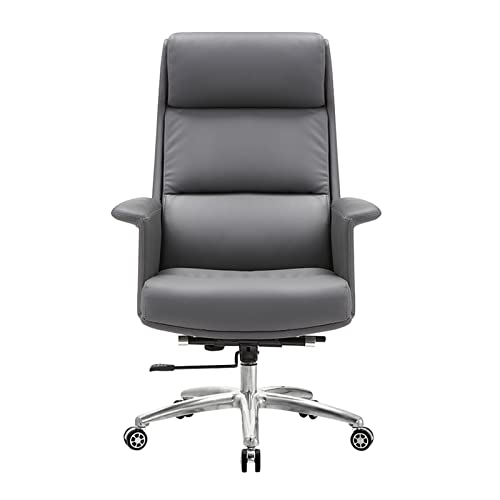 AAGAZA Boss Chair Ergonomic Office Chairs, Managerial Executive Chairs, Adjustable Reclining Swivel Computer Seat - Gray, Cowhide - Home Office /1413