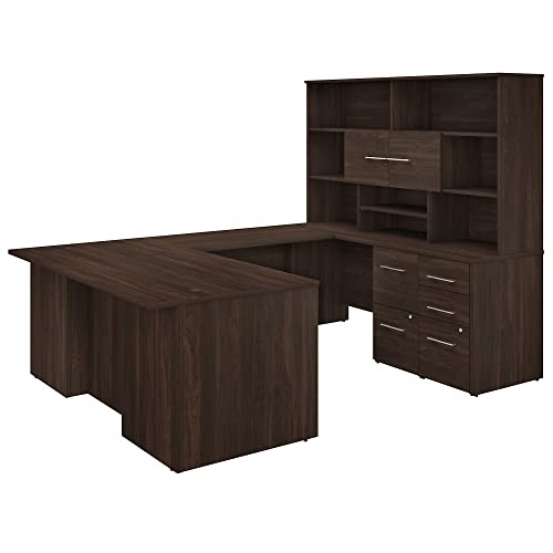 Bush Business Furniture 500 Home Office Desk, 72W, Black Walnut