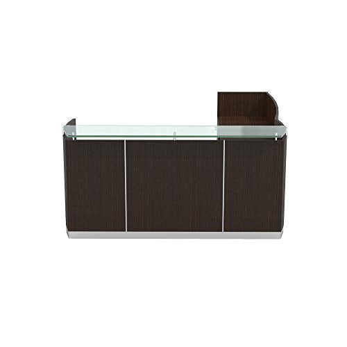 Mayline Medina Reception Station with Return in Mocha