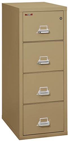 Fireking Fireproof Vertical File Cabinet (4 Legal Sized Drawers, Impact Resistant, Waterproof), 52 .75" H x 20.81" W x 31.56" D, Sand