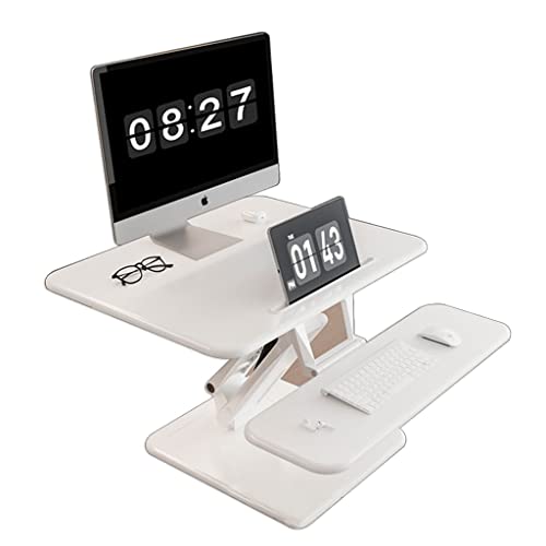 None Height Adjustable Standing Desk Converter - Sit-Stand Converting Desk with Gas Spring - Home/Office Stand-Up Workstation (A 73*68*17)