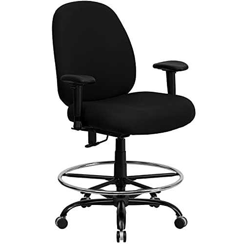 A Line Furniture Tibi Big and Tall Black Fabric Drafting Office Chair
