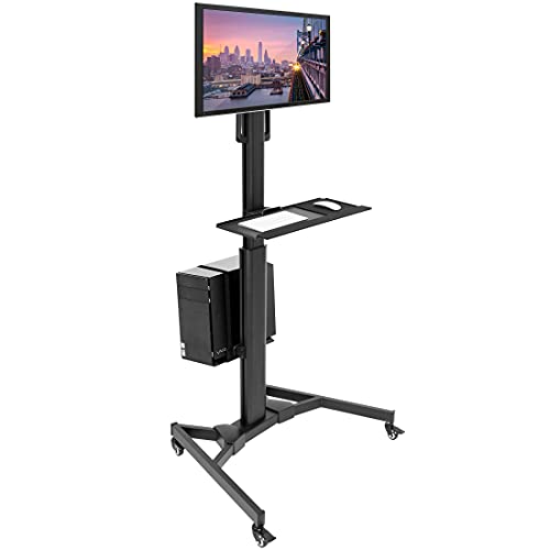 Mount-It! Adjustable Mobile PC Workstation with Single Monitor Mount