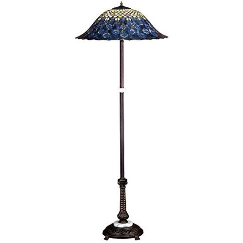 Meyda Tiffany 31104 Peacock Feather Floor Lamp, 60" H