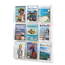 Safco Magazine Display Rack - 9 Pocket Clear 30"x2"x36.88" SAF5603CL