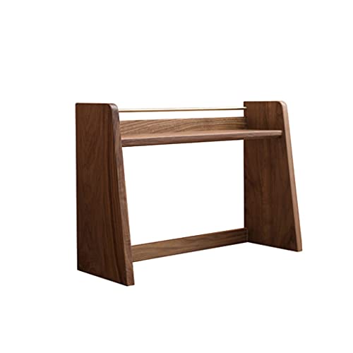 KOHARA Vertical Bookcase Wooden CD Rack Magazine Display - Gold