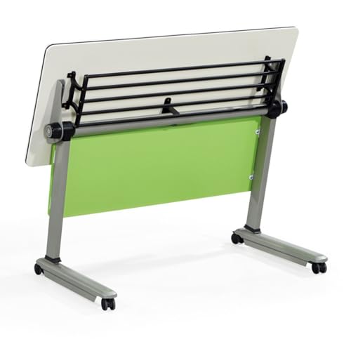NeAFP Foldable Computer Desk with Lockable Wheels and Storage Layer