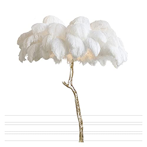 None Nordic Feather Floor Lamp 80CM White LED Standing Lamp Home Decor