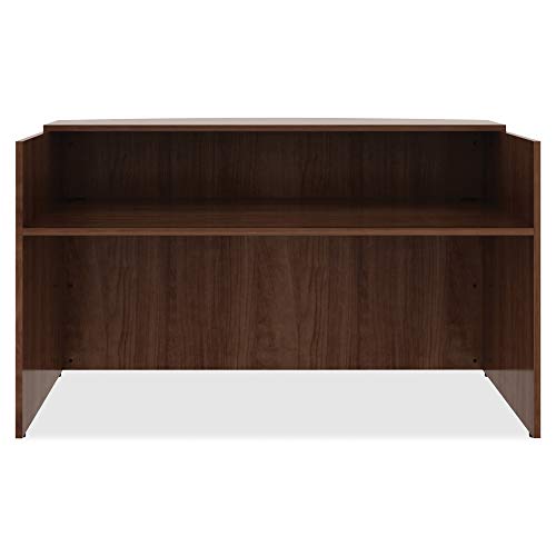 Lorell Essentials Reception Desk, Walnut Laminate