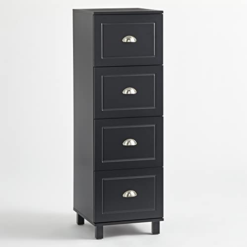 Target Marketing Systems Bradley Collection 4 Drawer Black Cabinet for Home Office Organization
