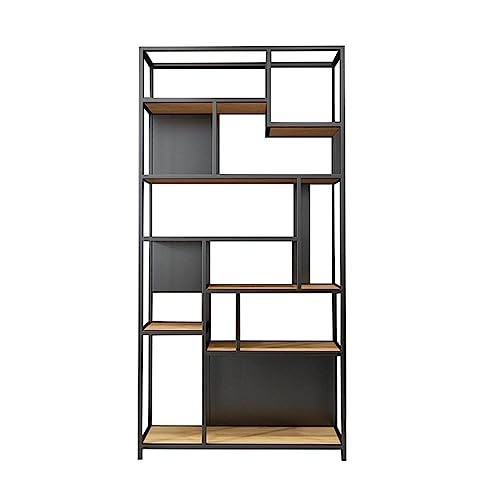 LIMKOO Industrial Wind Office Bookshelf Floor Partition Decoration Rack Shelf - B, 100 * 30 * 200cm