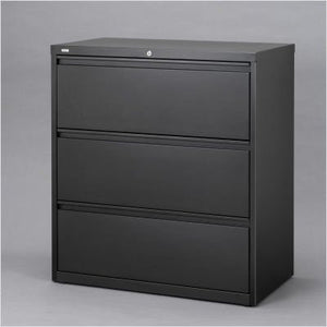 Hirsh HL10000 Series 30" Wide 3 Drawer Lateral File Cabinet in Black