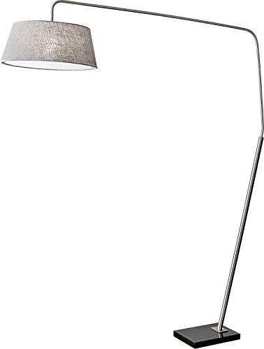 Adesso 5412-22 Ludlow 85" Arc Lamp, Satin Steel, Smart Outlet Compatible
