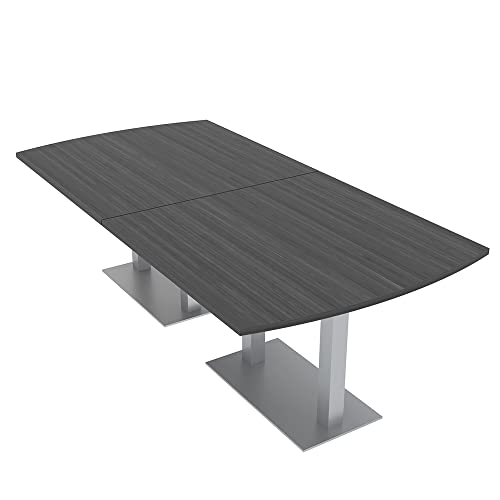 SKUTCHI DESIGNS INC. Harmony Series 8 Person Conference Room Table | Arc Rectangle Shape | Square Metal Base | 4' X 8" | Asian Night