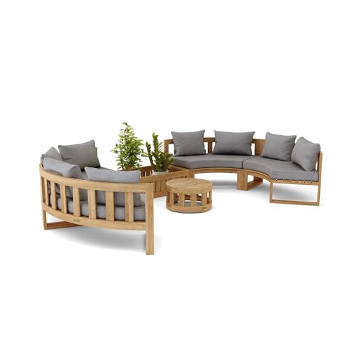 212 Main Circular Modular Deep Seating Set Natural Smooth Well Sanded