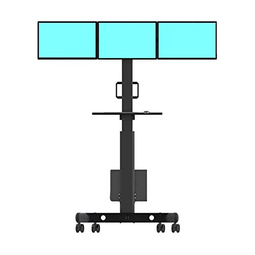 DADHI Monitor Bracket Rolling TV Stand Mobile TV Cart for 24-30 Inch Height Adjustment Lockable Caster Flat Panel LED LCD Plasma Screen Trade Show Multimedia Cart