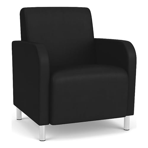 Lesro Siena Polyurethane Lounge Reception Guest Chair in Black