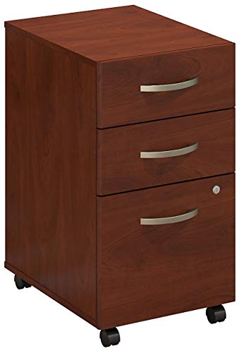 Bush Business Furniture 3 Drawer Mobile File Cabinet, Hansen Cherry