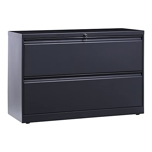Alera 25503 2-Drawer Lateral File Cabinet - Charcoal, Legal/Letter-Size