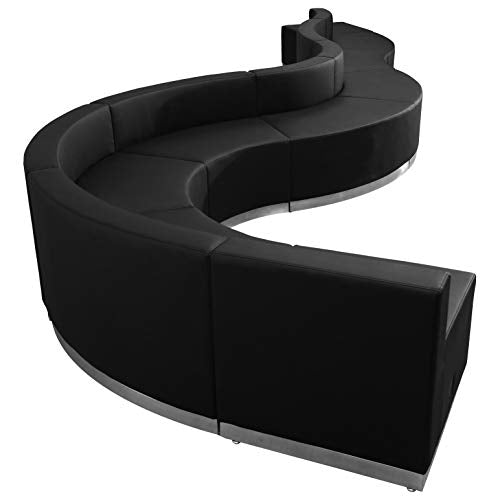 BizChair Black LeatherSoft Reception Configuration, 9 Pieces