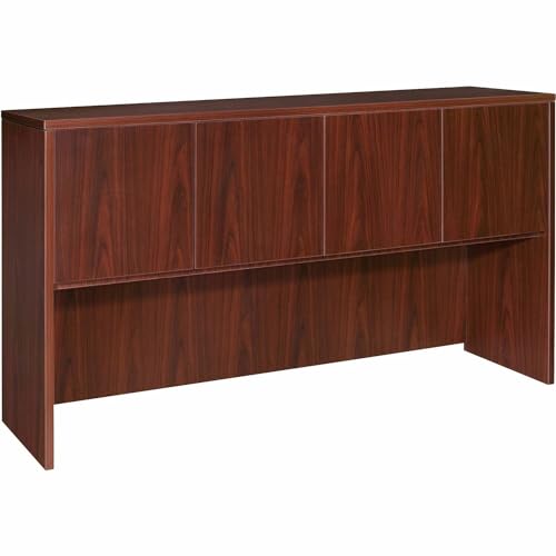 Lorell 69383 Mahogany Hutch with Doors, 66" x 15" x 36