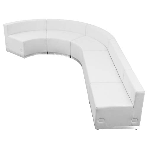BizChair White LeatherSoft Reception Configuration, 5 Pieces
