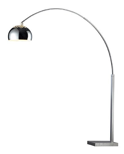 Dimond D1428 Penbrook Arc Lamp, Silver Plated and White Marble