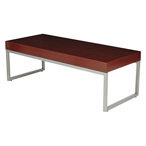 Alera ALECT7648M Occasional Coffee Table, 47 1/4w x 20d x 16h, Mahogany/Silver