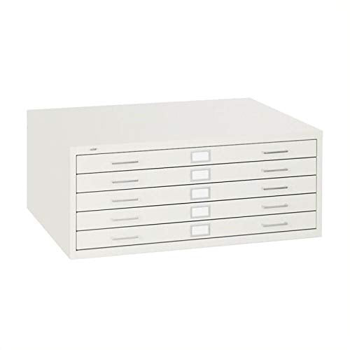 Scranton & Co 5 Drawer Metal Flat Files Cabinet for 24" x 36" Documents - White