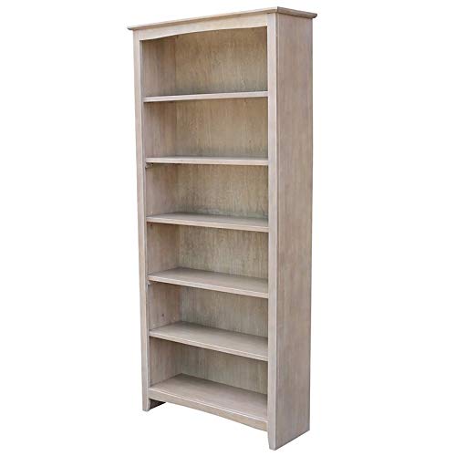 International Concepts SH09-3227A Shaker Bookcase, 72", Washed Gray Taupe