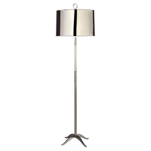 Robert Abbey S1911 Lamps with White Painted Interior Metal Shades, Polished Nickel Finish