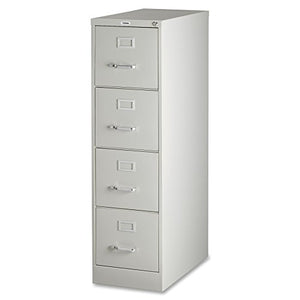 Lorell 4-Drawer Vertical File with Lock, 15 by 25 by 52-Inch, Light Gray