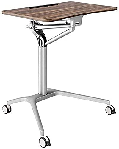 None Mobile Standing Laptop Desk Height Adjustable Rolling Sit Stand Workstation