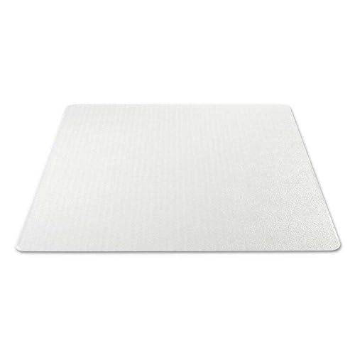 None Chair Mat for Flat Pile Carpet Rectangle 46" x 60" Clear - Office Desk Computer Chair Mat
