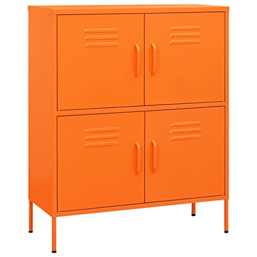 ZQQLVOO Metal Lockers with Card Slots, Orange Storage Cabinet 31.5"x13.8"x40