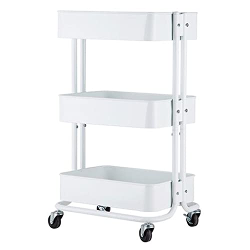 VejiA 3 Tier Rolling Metal Utility Cart with Wheels